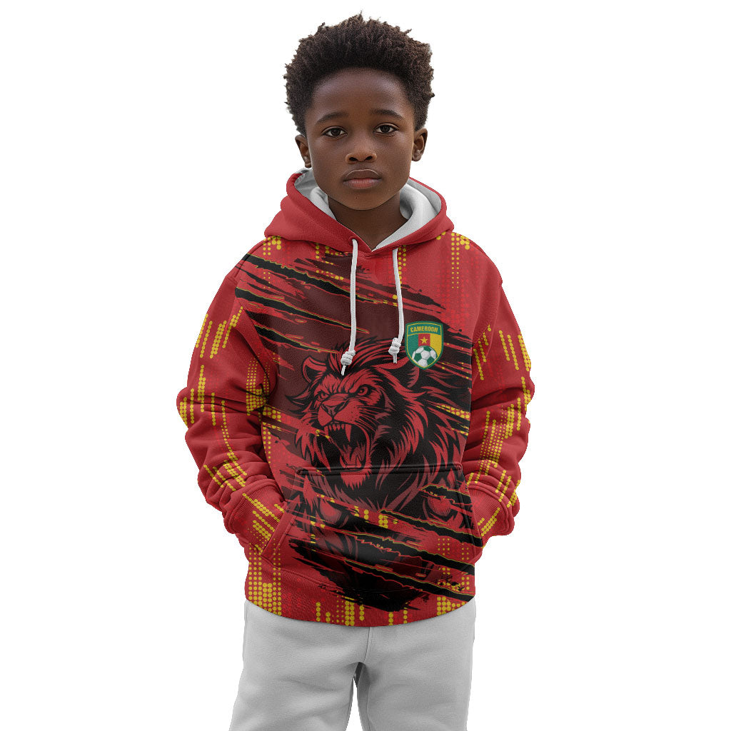 Custom Cameroon Red Lion Kid Hoodie Africa Football Champion Series 2026