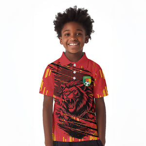 Custom Cameroon Red Lion Kid Polo Shirt Africa Football Champion Series 2026