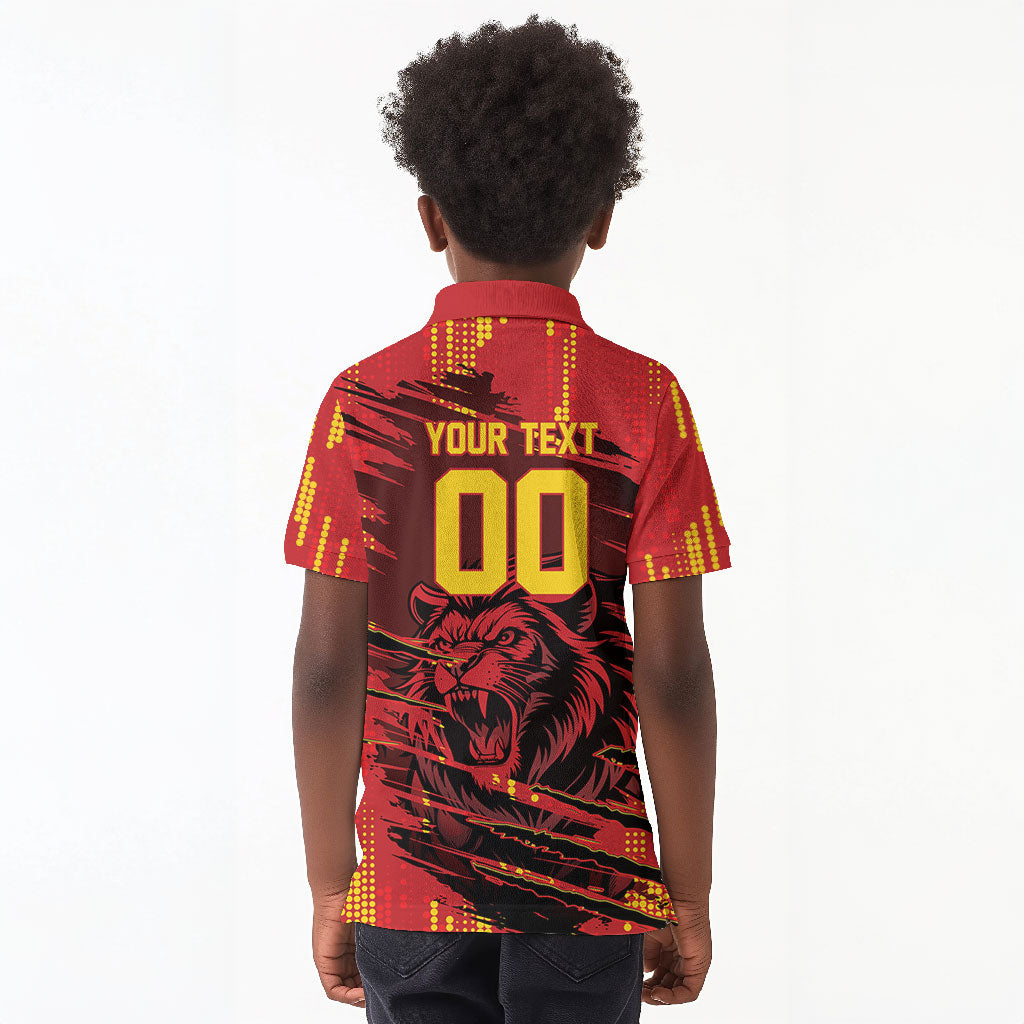 Custom Cameroon Red Lion Kid Polo Shirt Africa Football Champion Series 2026