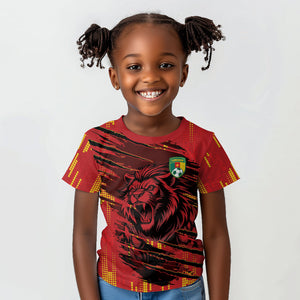 Custom Cameroon Red Lion Kid T shirt Africa Football Champion Series 2026