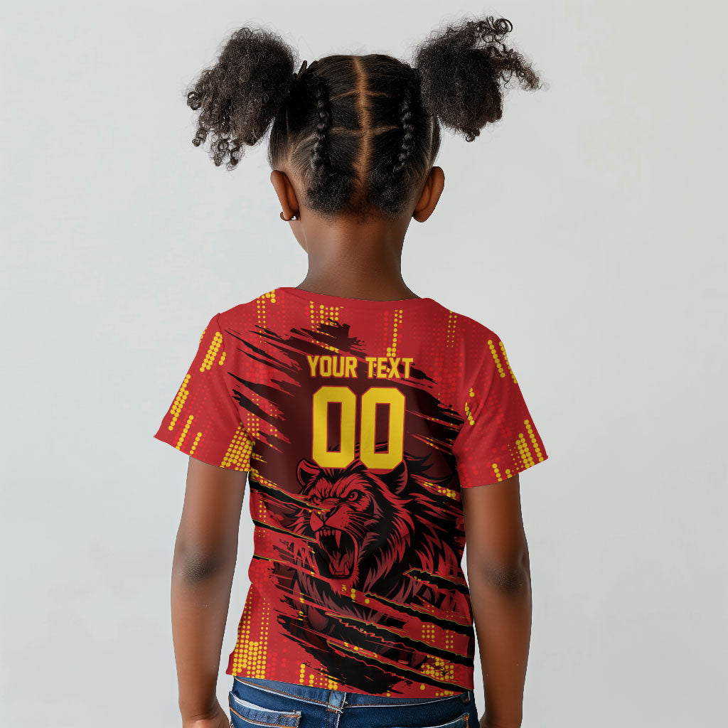 Custom Cameroon Red Lion Kid T shirt Africa Football Champion Series 2026