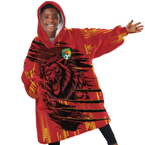 Custom Cameroon Red Lion Kid Wearable Blanket Hoodie Africa Football Champion Series 2026