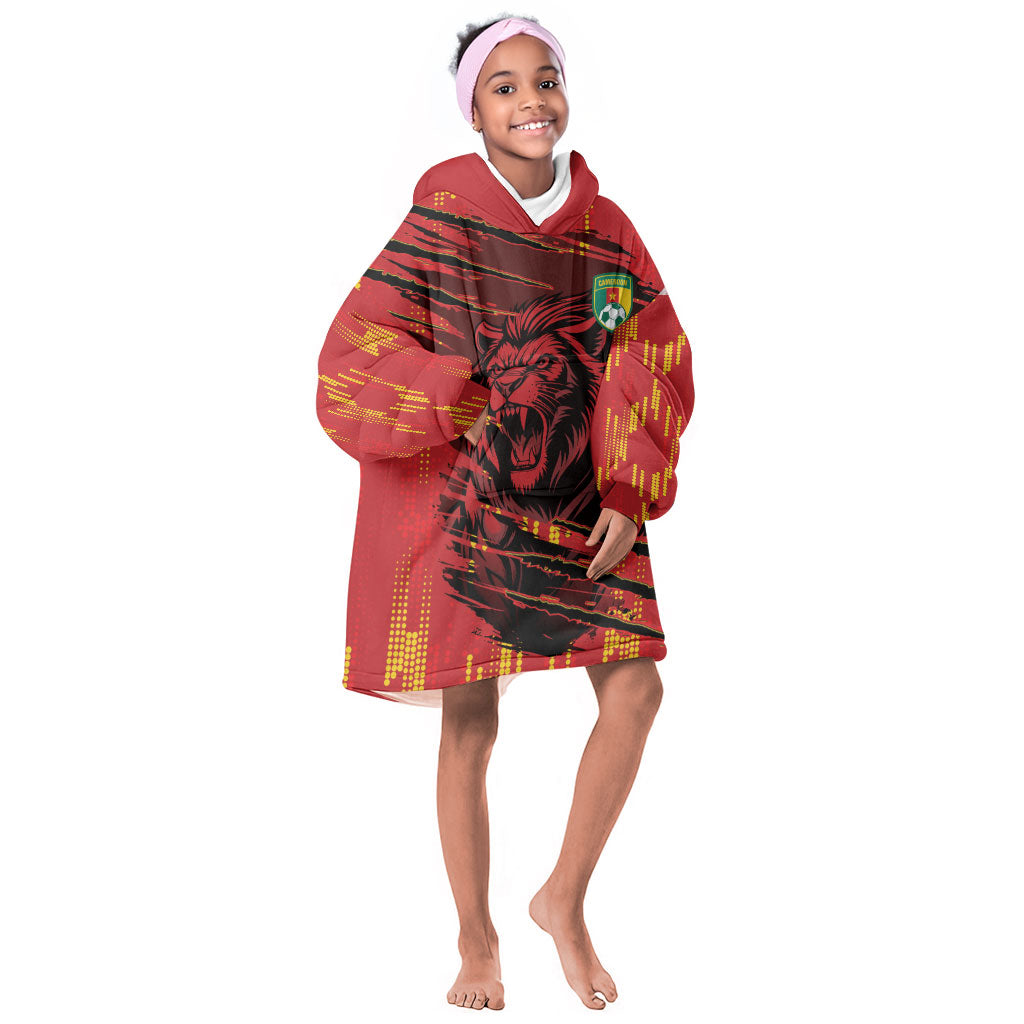 Custom Cameroon Red Lion Kid Wearable Blanket Hoodie Africa Football Champion Series 2026