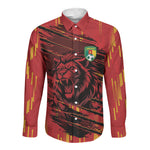 Custom Cameroon Red Lion Long Sleeve Button Shirt Africa Football Champion Series 2026
