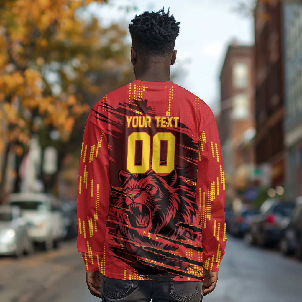 Custom Cameroon Red Lion Long Sleeve Shirt Africa Football Champion Series 2026