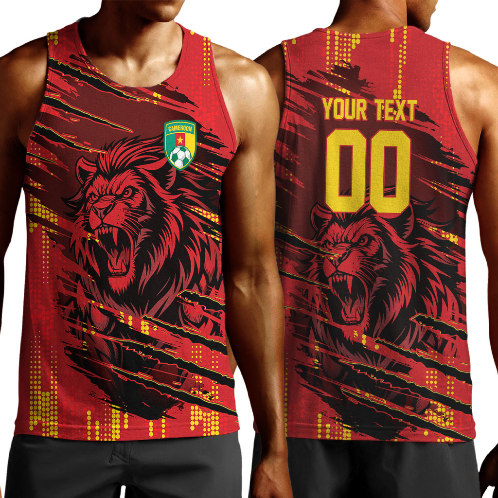 Custom Cameroon Red Lion Men Tank Top Africa Football Champion Series 2026