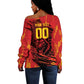 Custom Cameroon Red Lion Off Shoulder Sweater Africa Football Champion Series 2026
