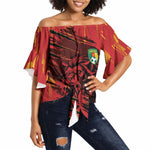 Custom Cameroon Red Lion Off Shoulder Wrap Waist Top Africa Football Champion Series 2026