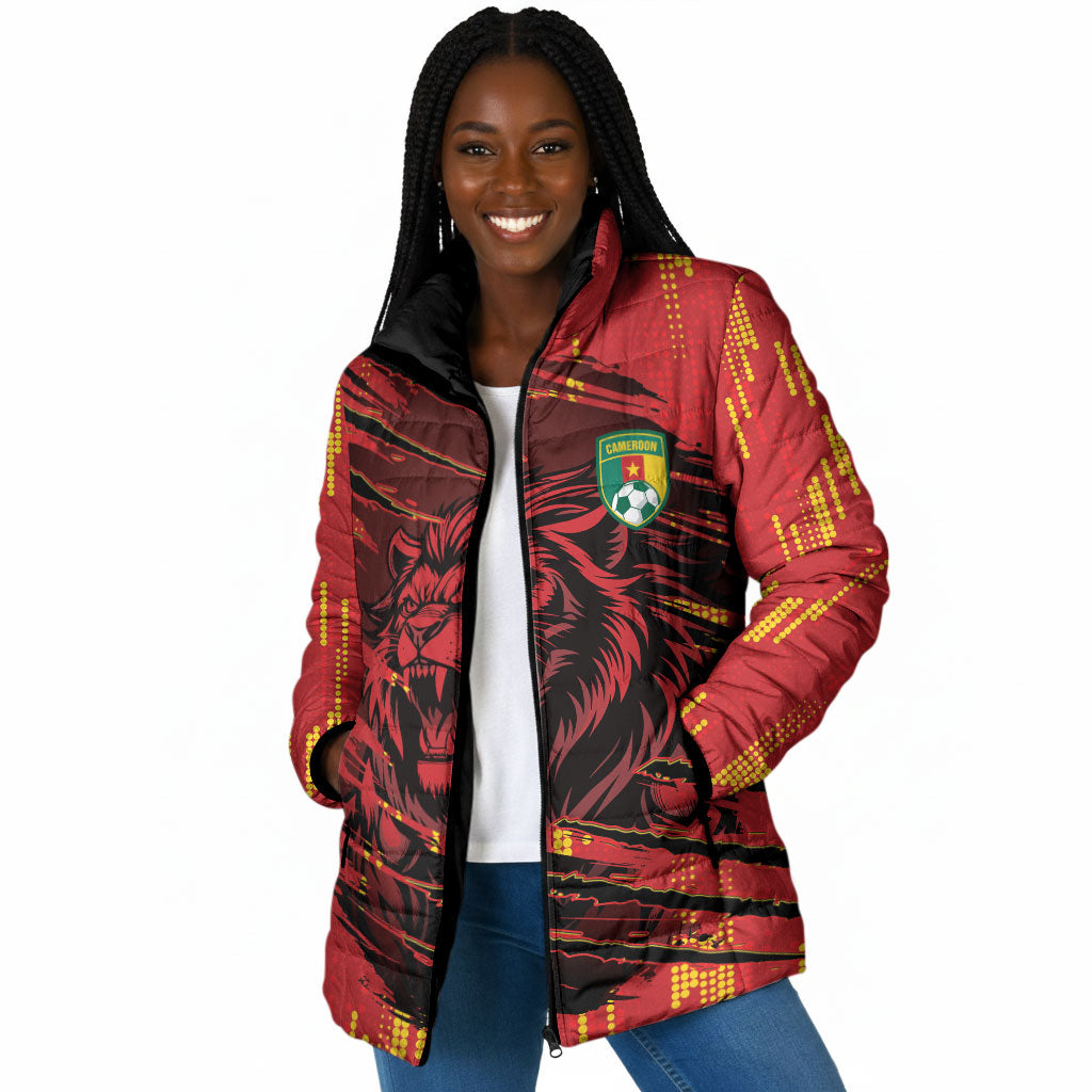 Custom Cameroon Red Lion Padded Jacket Africa Football Champion Series 2026
