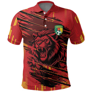 Custom Cameroon Red Lion Polo Shirt Africa Football Champion Series 2026