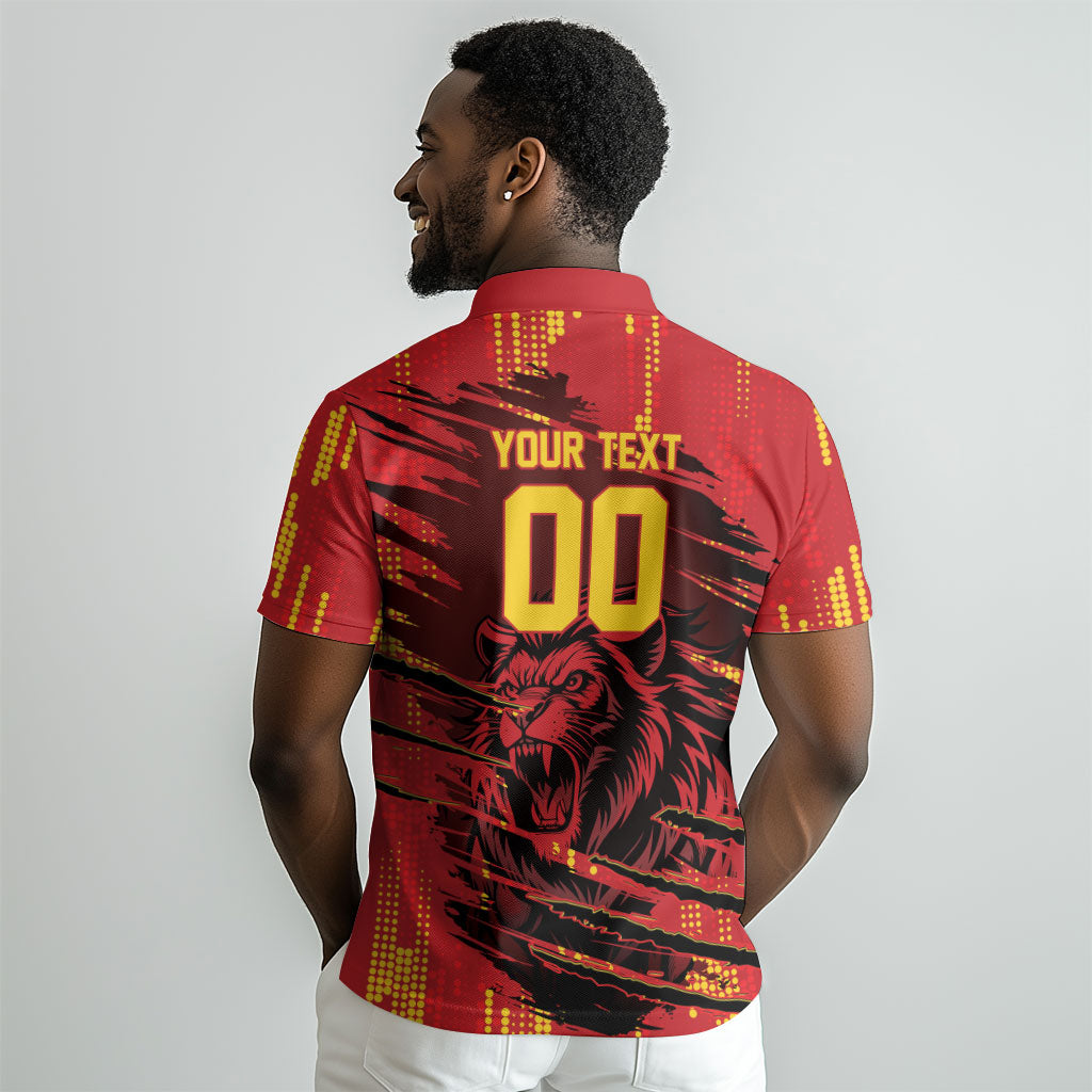 Custom Cameroon Red Lion Polo Shirt Africa Football Champion Series 2026