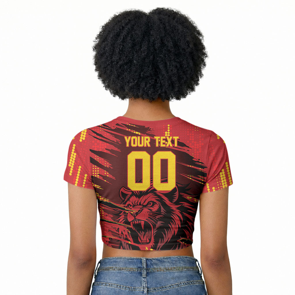 Custom Cameroon Red Lion Raglan Cropped T shirt Africa Football Champion Series 2026
