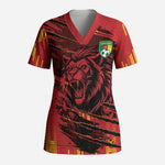 Custom Cameroon Red Lion Scrub Top Africa Football Champion Series 2026