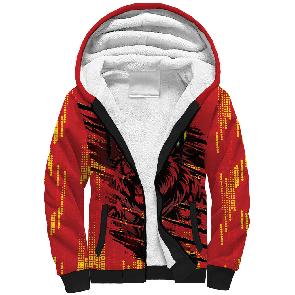 Custom Cameroon Red Lion Sherpa Hoodie Africa Football Champion Series 2026