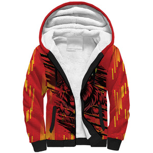 Custom Cameroon Red Lion Sherpa Hoodie Africa Football Champion Series 2026