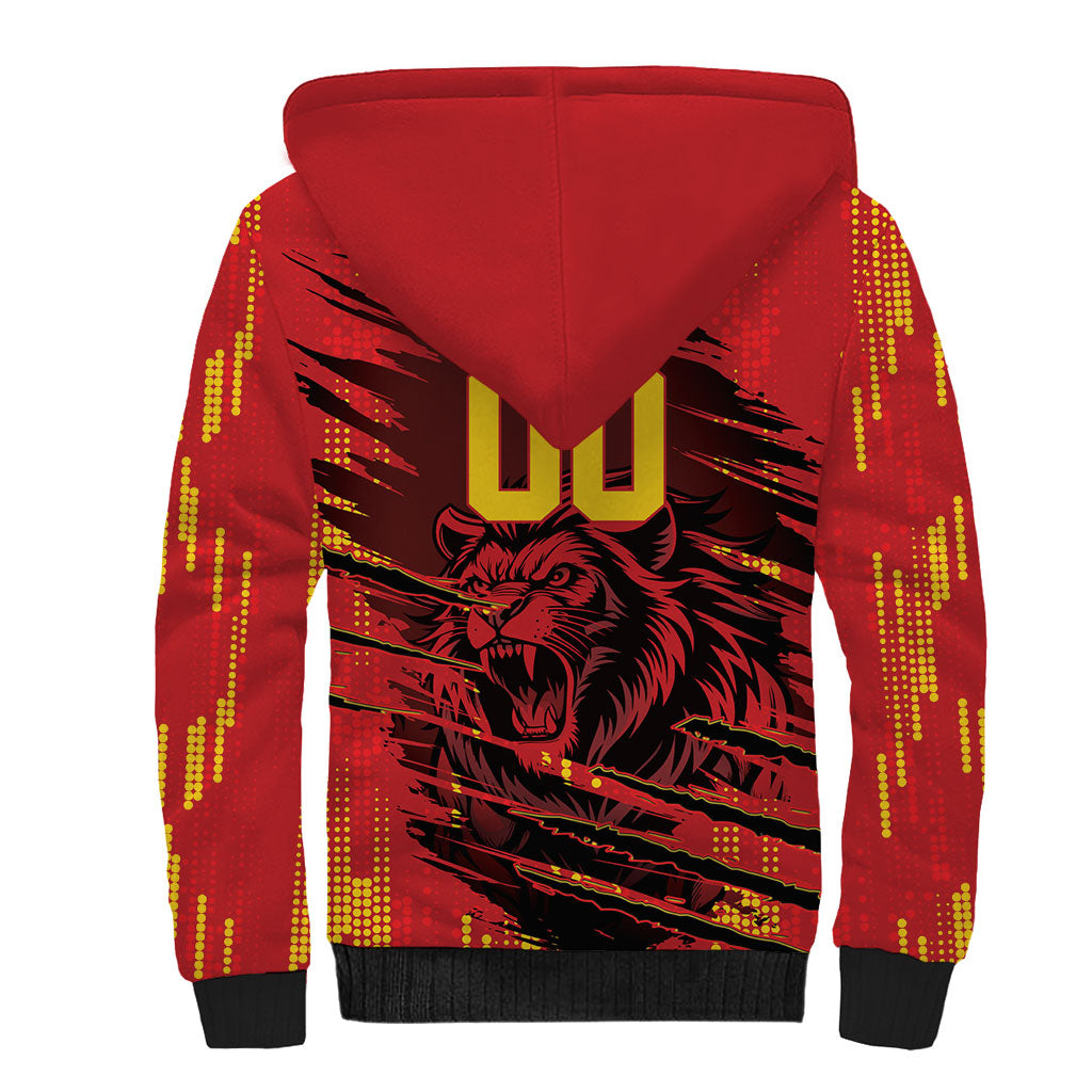 Custom Cameroon Red Lion Sherpa Hoodie Africa Football Champion Series 2026