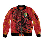 Custom Cameroon Red Lion Sleeve Zip Bomber Jacket Africa Football Champion Series 2026