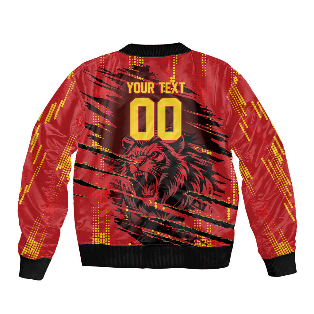 Custom Cameroon Red Lion Sleeve Zip Bomber Jacket Africa Football Champion Series 2026