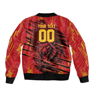 Custom Cameroon Red Lion Sleeve Zip Bomber Jacket Africa Football Champion Series 2026