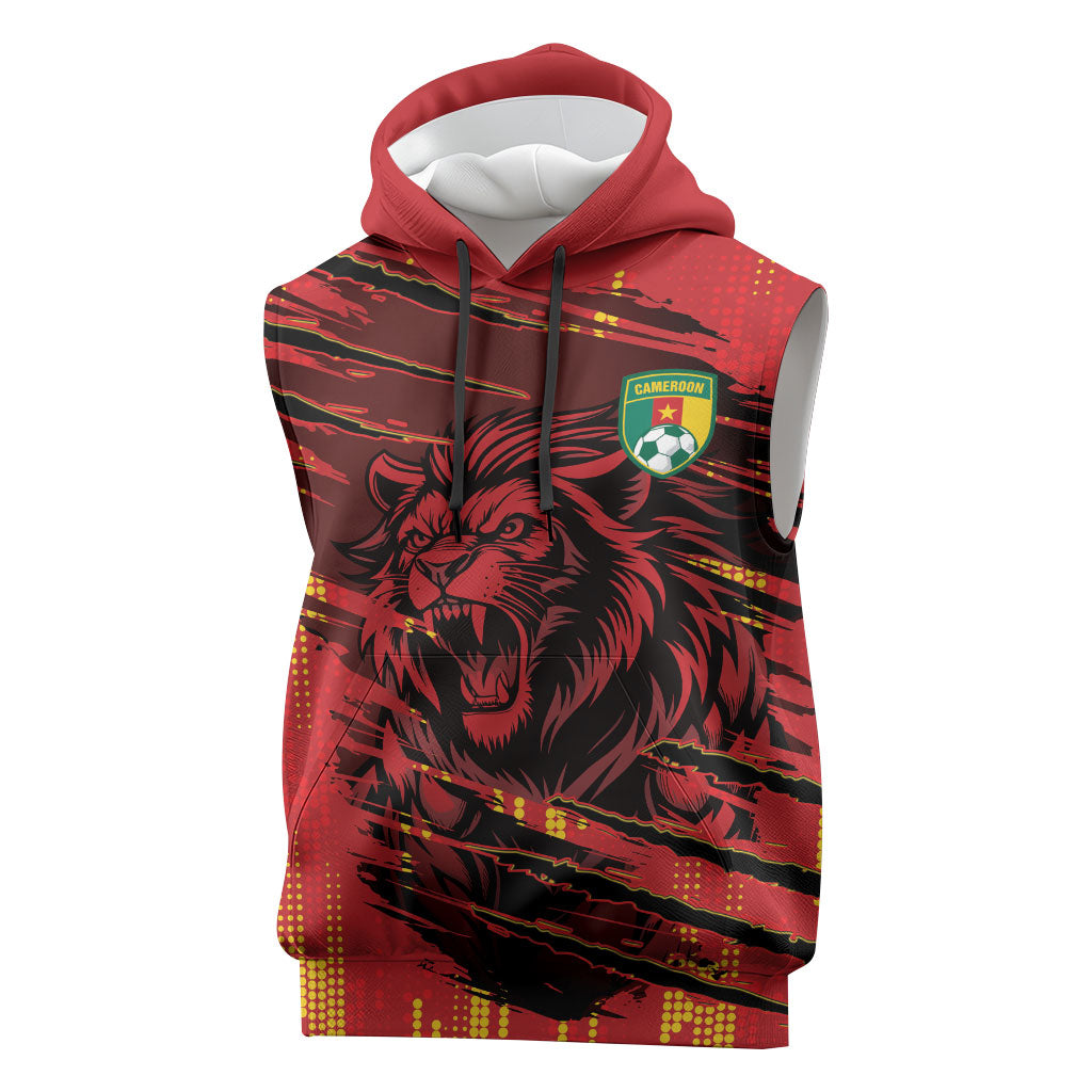 Custom Cameroon Red Lion Sleeveless Hoodie Africa Football Champion Series 2026