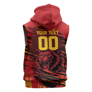 Custom Cameroon Red Lion Sleeveless Hoodie Africa Football Champion Series 2026