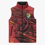 Custom Cameroon Red Lion Sleeveless Puffer Jacket Africa Football Champion Series 2026