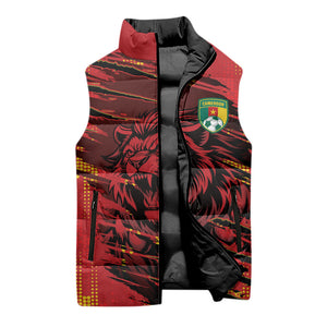 Custom Cameroon Red Lion Sleeveless Puffer Jacket Africa Football Champion Series 2026