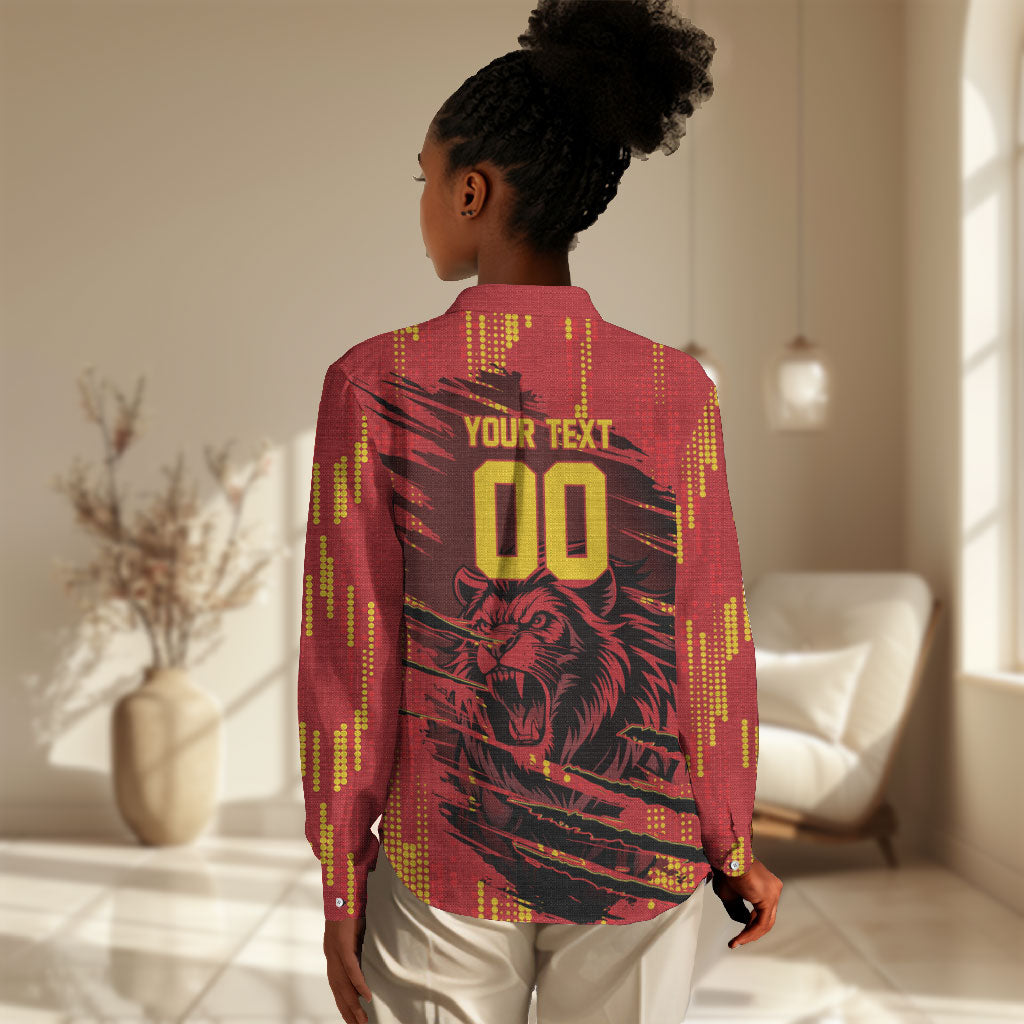 Custom Cameroon Red Lion Women Casual Shirt Africa Football Champion Series 2026