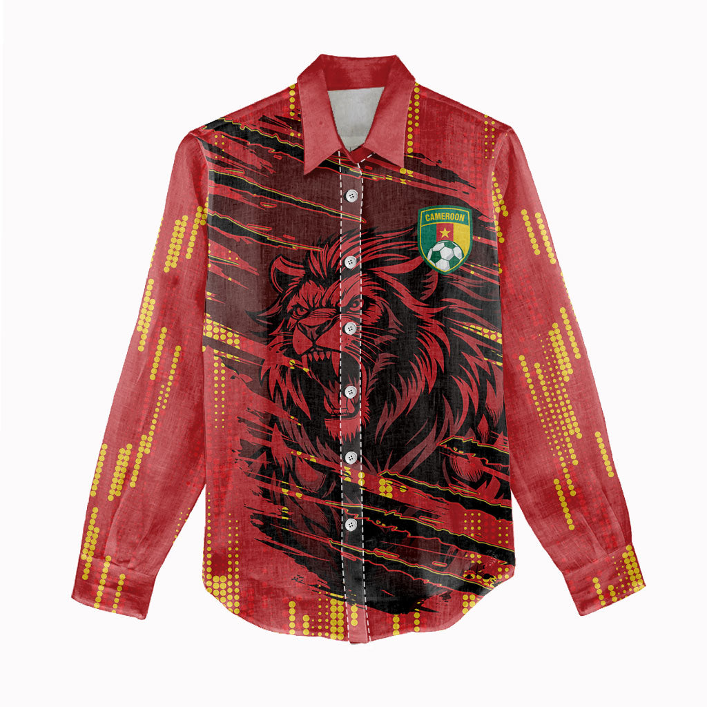 Custom Cameroon Red Lion Women Casual Shirt Africa Football Champion Series 2026