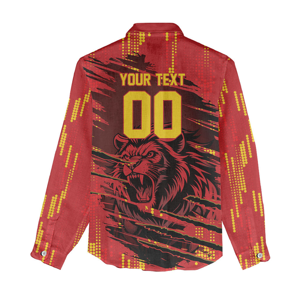 Custom Cameroon Red Lion Women Casual Shirt Africa Football Champion Series 2026