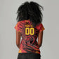 Custom Cameroon Red Lion Women V-Neck T-Shirt Africa Football Champion Series 2026