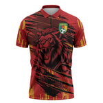 Custom Cameroon Red Lion Zipper Polo Shirt Africa Football Champion Series 2026