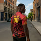 Custom Cameroon Red Lion Zipper Polo Shirt Africa Football Champion Series 2026