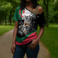 Personalized Algeria Cross Shoulder Shirt Algerian Flag With a Fennec Fox - African Pride