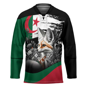 Personalized Algeria Hockey Jersey Algerian Flag With a Fennec Fox - African Pride