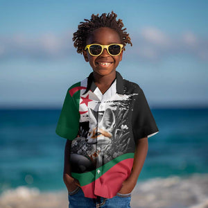 Personalized Algeria Kid Hawaiian Shirt Algerian Flag With a Fennec Fox LT9
