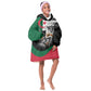 Personalized Algeria Kid Wearable Blanket Hoodie Algerian Flag With a Fennec Fox - African Pride