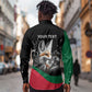 Personalized Algeria Long Sleeve Button Shirt Algerian Flag With a Fennec Fox - African Pride