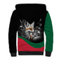 Personalized Algeria Sherpa Hoodie Algerian Flag With a Fennec Fox - African Pride