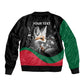 Personalized Algeria Sleeve Zip Bomber Jacket Algerian Flag With a Fennec Fox - African Pride