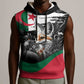 Personalized Algeria Sleeveless Hoodie Algerian Flag With a Fennec Fox - African Pride