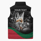 Personalized Algeria Sleeveless Puffer Jacket Algerian Flag With a Fennec Fox - African Pride