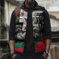 Personalized Algeria Sleeveless Puffer Jacket Algerian Flag With a Fennec Fox - African Pride