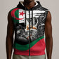 Personalized Algeria Sleeveless Zip Hoodie Algerian Flag With a Fennec Fox - African Pride