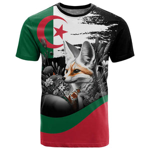 Personalized Algeria T shirt Algerian Flag With a Fennec Fox - African Pride