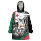 Personalized Algeria Wearable Blanket Hoodie Algerian Flag With a Fennec Fox - African Pride