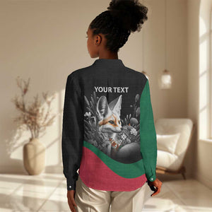 Personalized Algeria Women Casual Shirt Algerian Flag With a Fennec Fox - African Pride