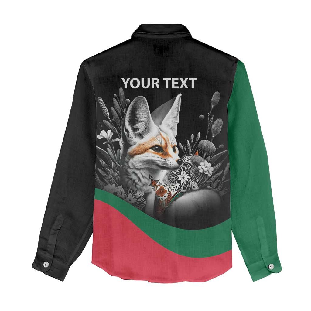 Personalized Algeria Women Casual Shirt Algerian Flag With a Fennec Fox - African Pride