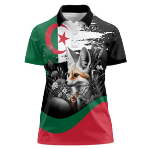 Personalized Algeria Women Polo Shirt Algerian Flag With a Fennec Fox - African Pride