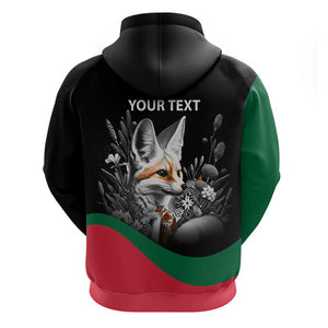 Personalized Algeria Zip Hoodie Algerian Flag With a Fennec Fox - African Pride